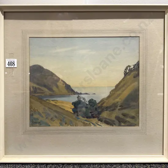 Nugent Welch - Hillside Coastal Study - Watercolour