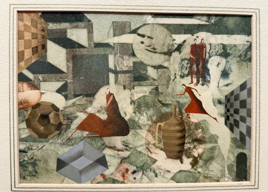 Victor Bulik (Polish b 1946) - Figures in Surrealist Landscape - Mixed Media on Card Image 1++