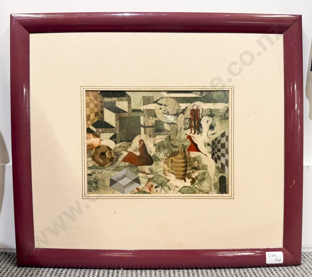Victor Bulik (Polish b 1946) - Figures in Surrealist Landscape - Mixed Media on Card Image 1++