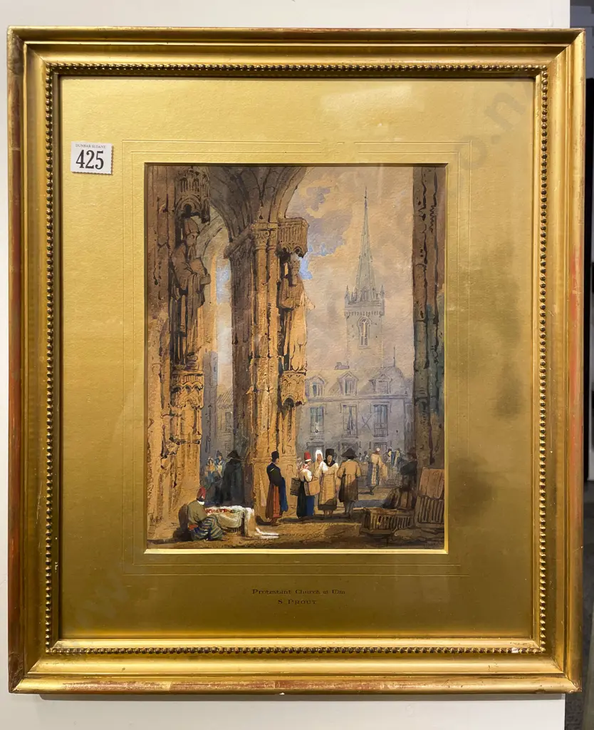 Samuel Prout (British 1783 - 1852) - Protestant Church at Ulm - W/C Image 1++