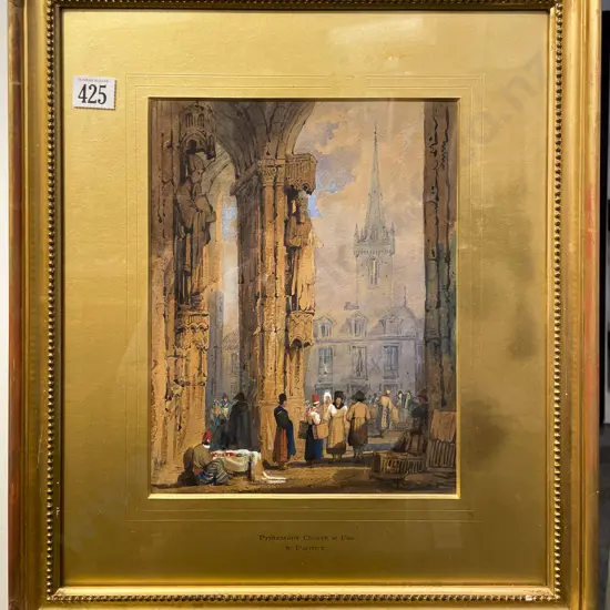 Samuel Prout (British 1783 - 1852) - Protestant Church at Ulm - W/C