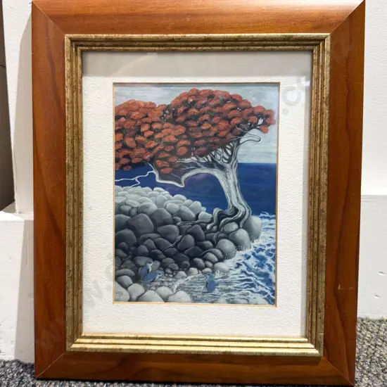 Framed NZ Print - Pohutakawa Tree