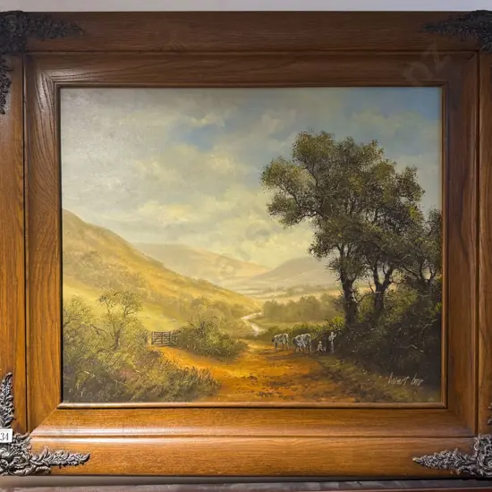 Robert Ixer - "A Welsh Valley" - Oil on Board