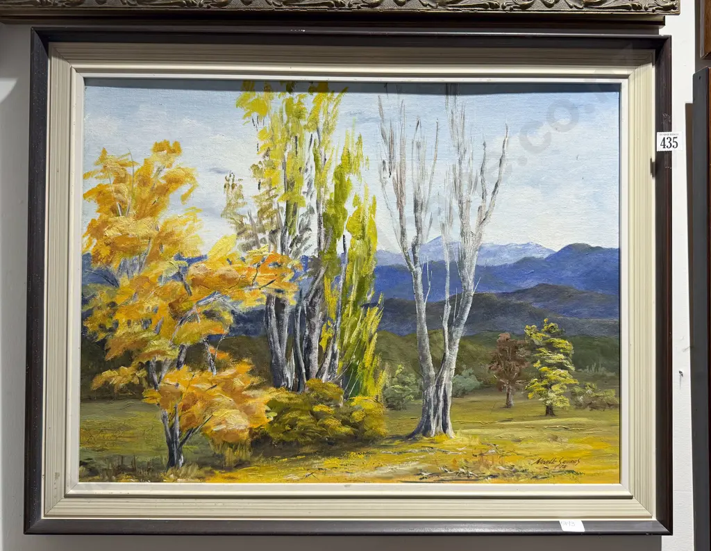 Neville Squires - "Autumn Gold Wairarapa" - Oil on Board Image 1++