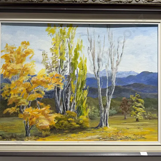 Neville Squires - "Autumn Gold Wairarapa" - Oil on Board