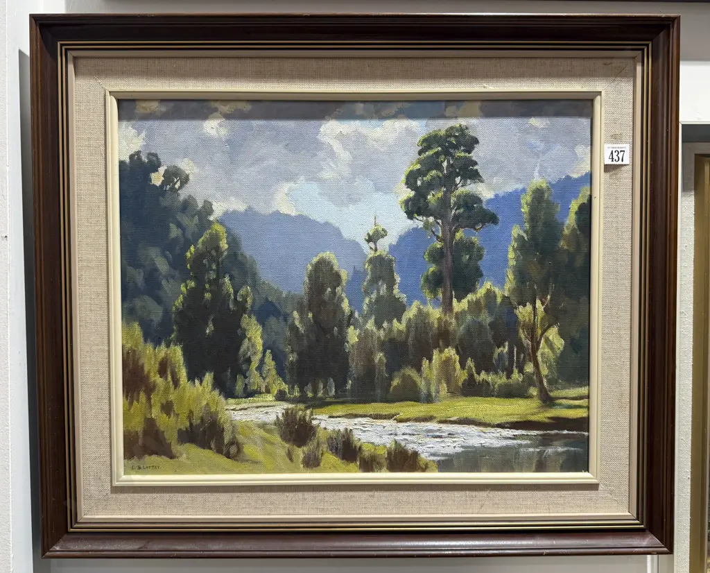 E.B. Lattey - "Mangakotuku Stream" - Oil on Canvas Image 1++