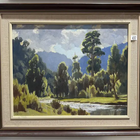 E.B. Lattey - "Mangakotuku Stream" - Oil on Canvas