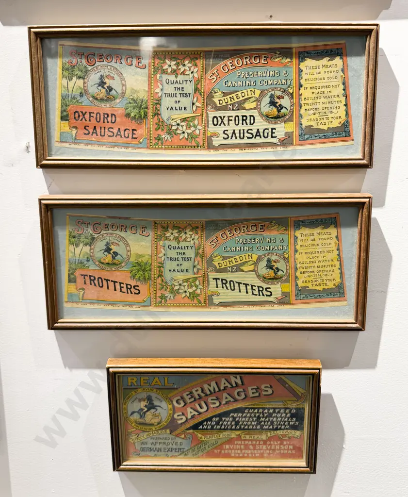 Three Vintage Framed Advertising Displays Image 1++