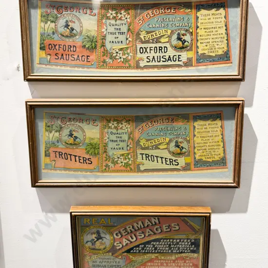 Three Vintage Framed Advertising Displays