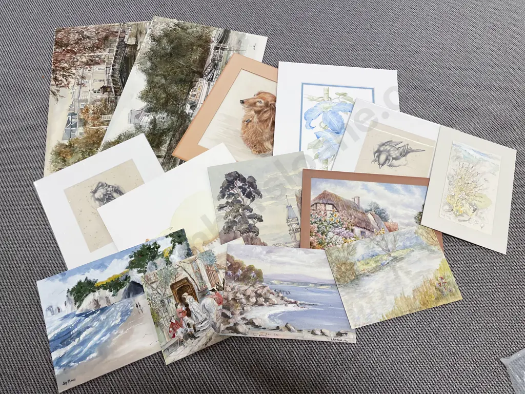 Large Qty of Assorted Unframed Works Image 1++