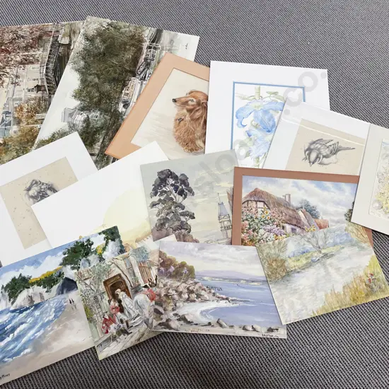 Large Qty of Assorted Unframed Works