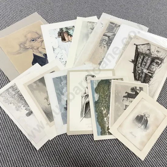 Qty of Assorted Unframed Etchings & Prints