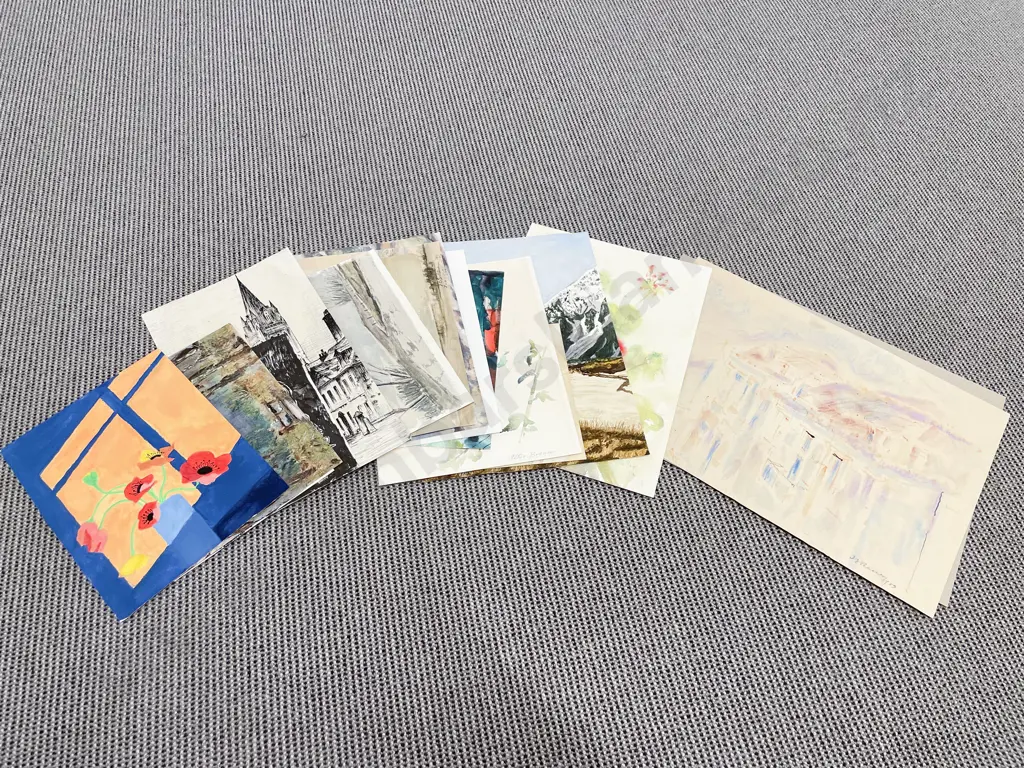 Qty of Assorted Unframed Works Image 1++
