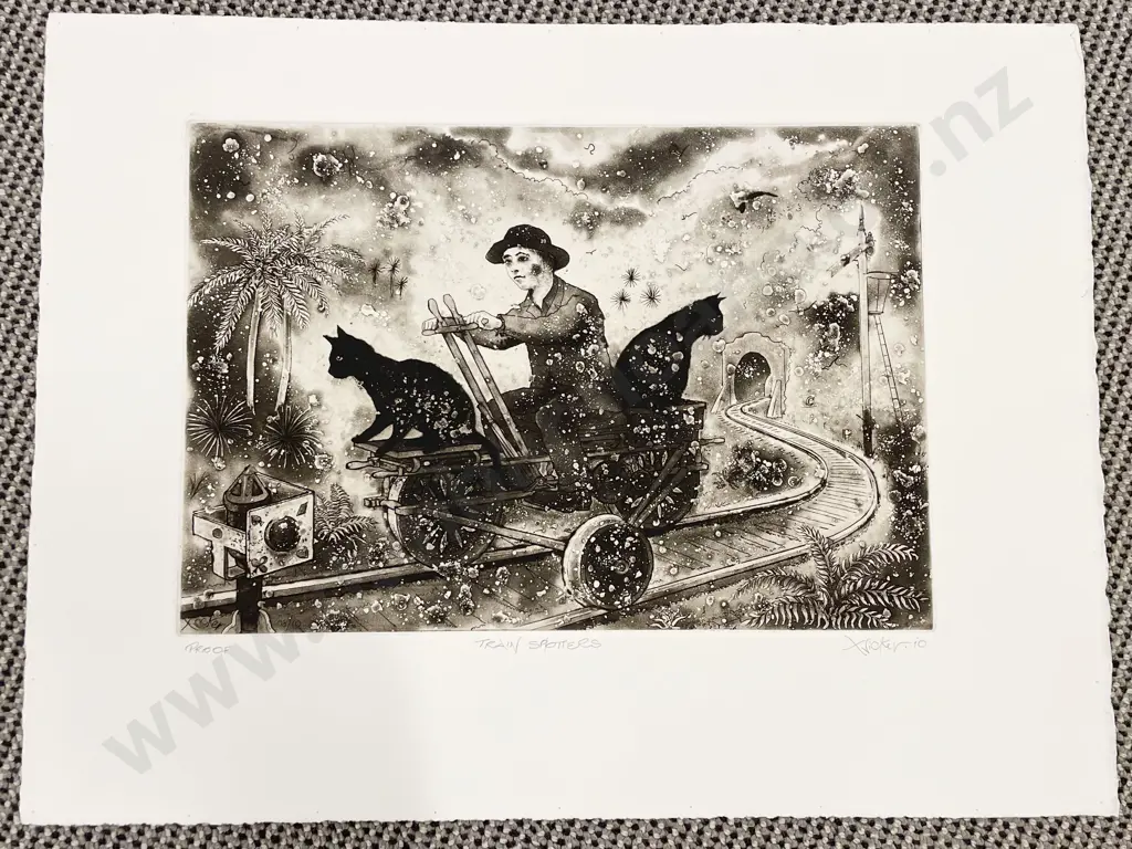 Gary Tricker - Train Spotters - Etching & Aquatint (Unframed) Image 1++