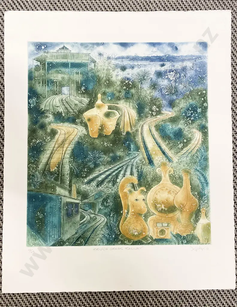 Gary Tricker - Driving Creek Railway - Etching & Aquatint (Unframed) Image 1++