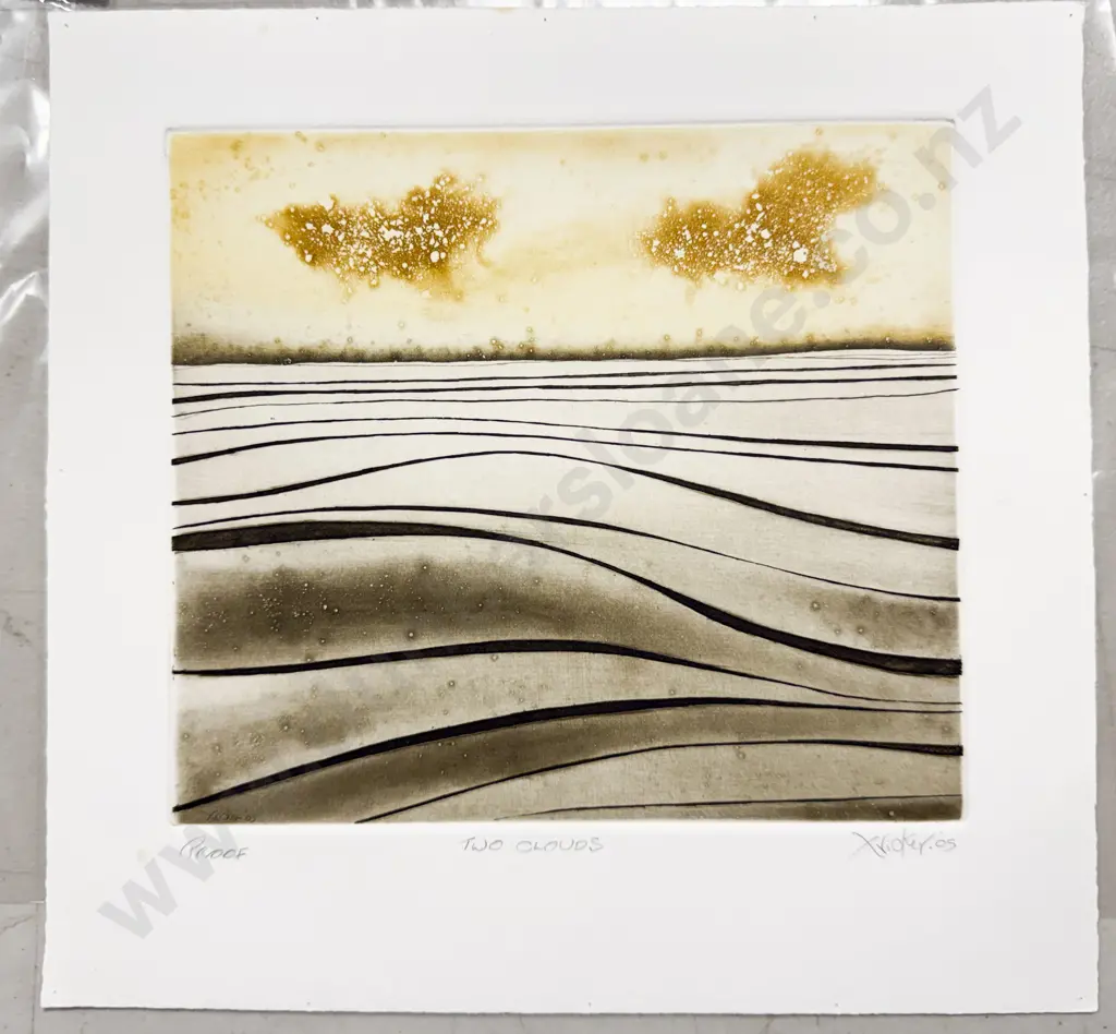 Gary Tricker - Two Clouds - Etching & Aquatint (Unframed) Image 1++