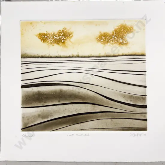 Gary Tricker - Two Clouds - Etching & Aquatint (Unframed)