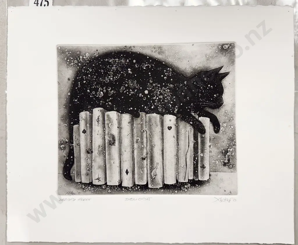 Gary Tricker - Bibliocat - Etching & Aquatint (Unframed) Image 1++