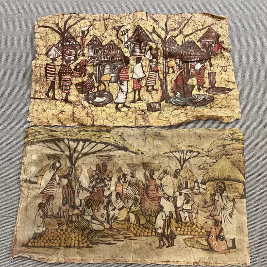 Qty of Assorted Unframed Batik Works
