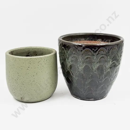 Green Glazed Outdoor Garden Pot and Other