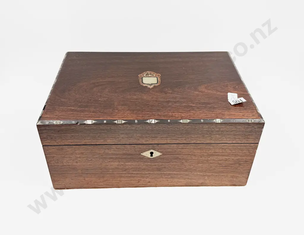 Inlaid Mahogany Writing Slope Image 1++