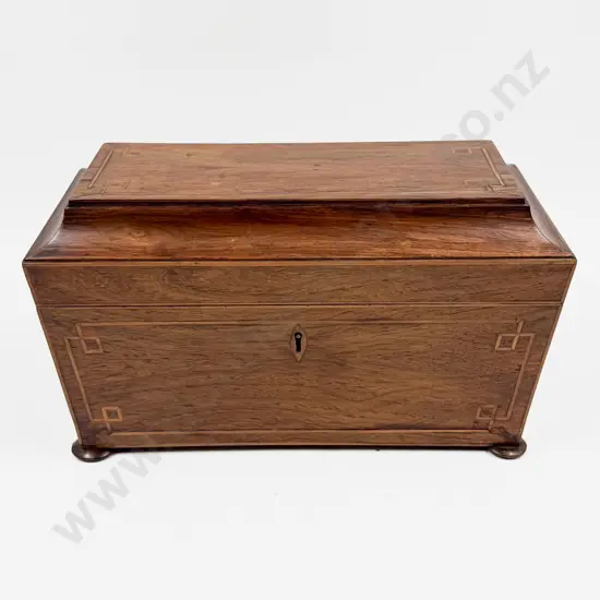 Regency Inlaid Tea Caddy with Fitted Interior