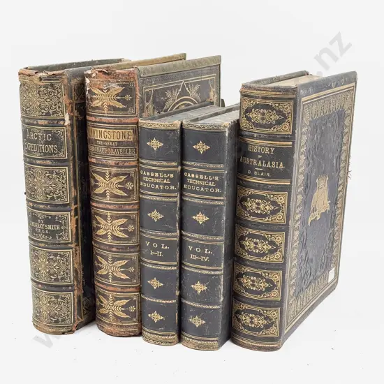 Five Victorian Leatherbound Volumes