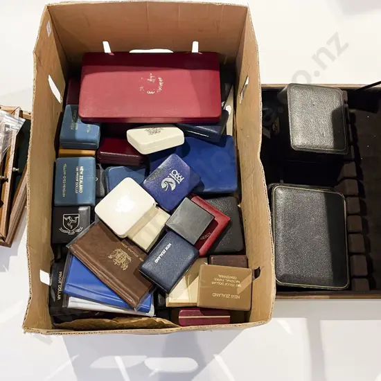 Box of Assorted Coin & Silver Cases (Empty)