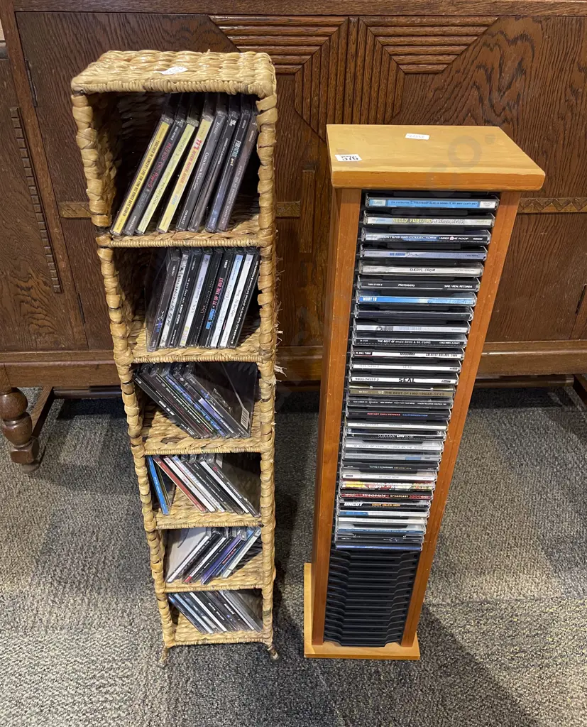 Two CD Racks with CDs Image 1++