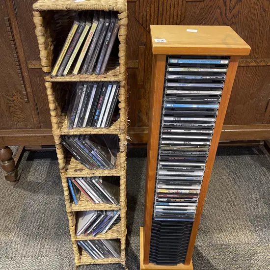 Two CD Racks with CDs