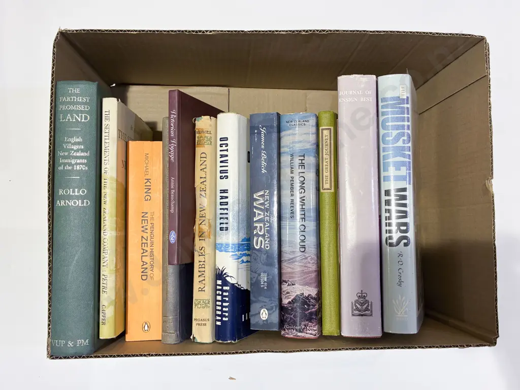 Boxed Qty Assorted Books Relating to NZ History & The Musket Wars Image 1++