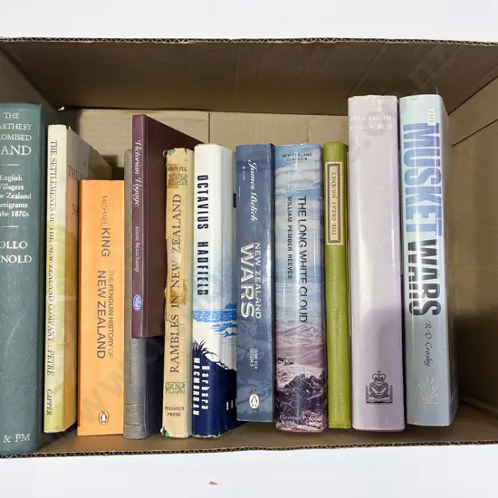 Boxed Qty Assorted Books Relating to NZ History & The Musket Wars