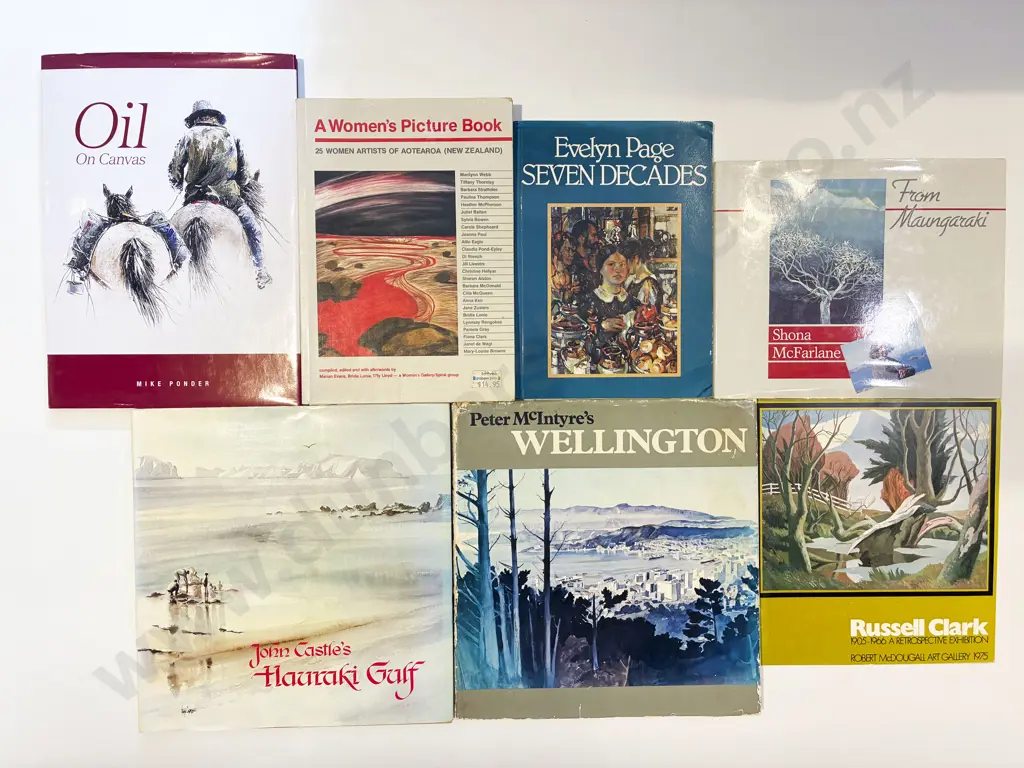 Seven NZ Art Related Volumes Including Peter McIntyre's Wellington Image 1++
