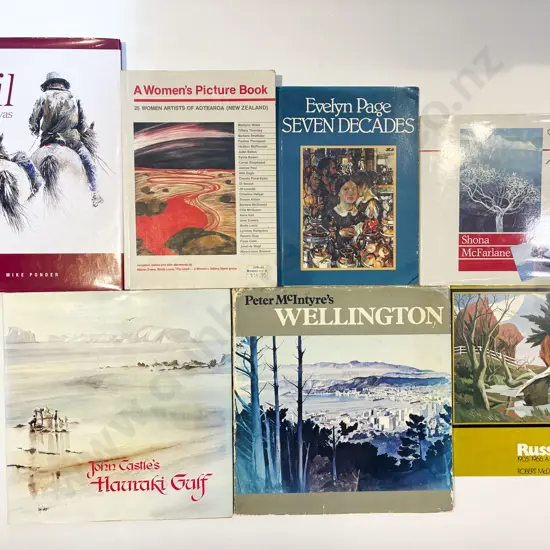 Seven NZ Art Related Volumes Including Peter McIntyre's Wellington