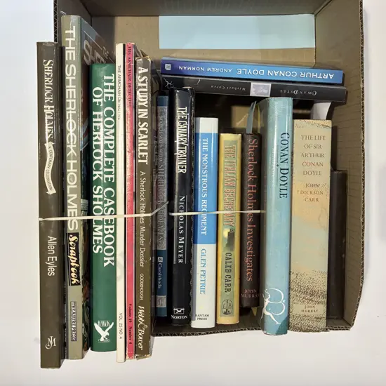 Box of Assorted Volumes Related to Sherlock Holmes & Sir Arthur Conan Doyle