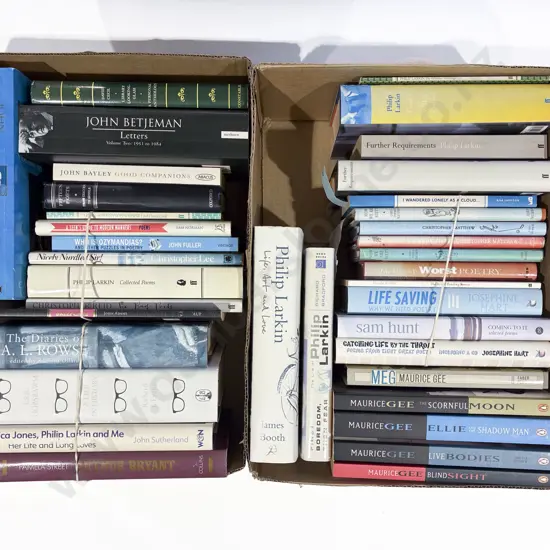 Two Boxes Assorted Books Related To Poetry