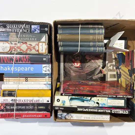Two Boxes of Assorted Volumes Related to Shakespeare