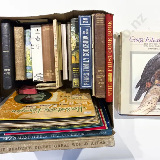 Box of Assorted Books & Vinyl Records