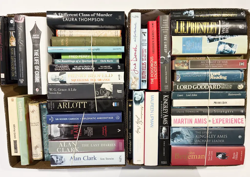 Two Boxes of Assorted Biographies Image 1++