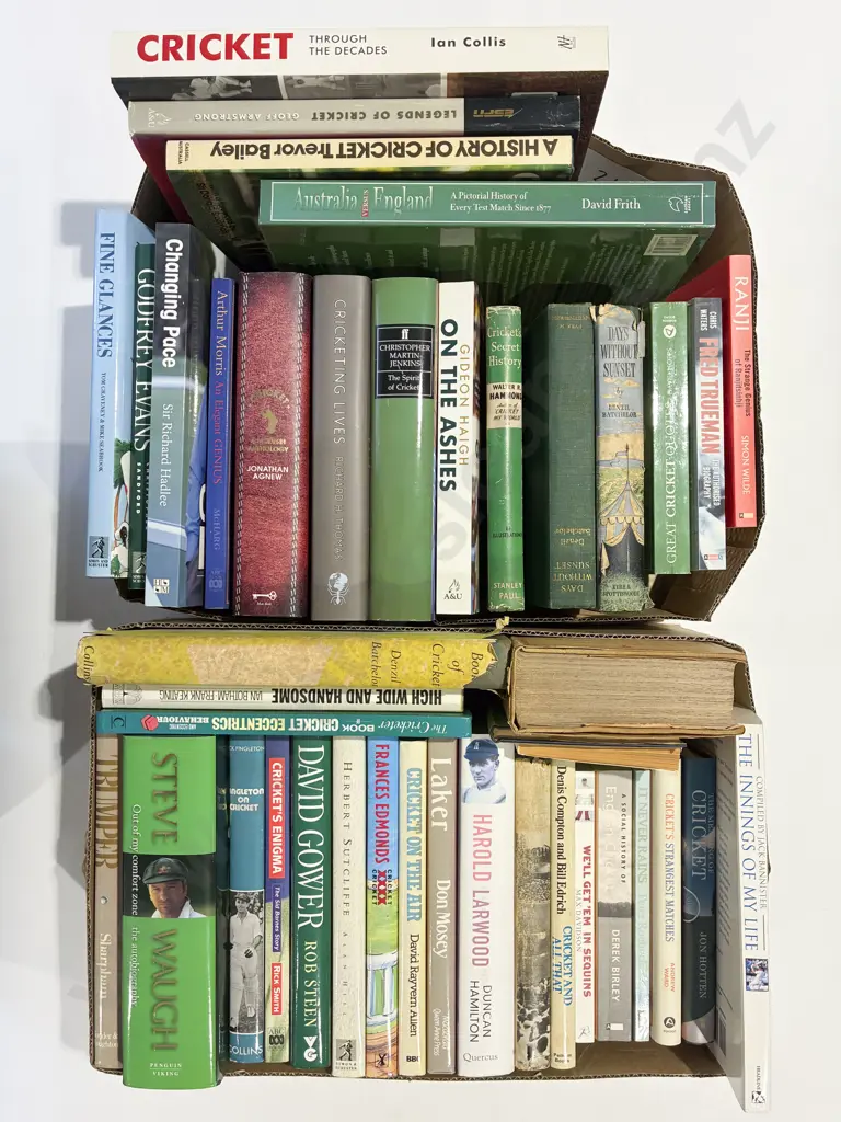 Two Boxes Assorted Cricket Related Volumes Image 1++