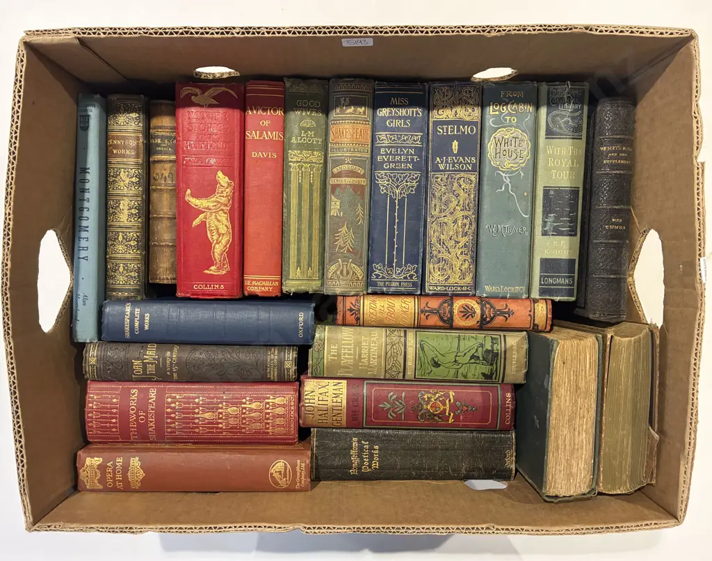 Boxed Qty Assorted Vintage Fiction Including L M Alcott - Good Wives Image 1++