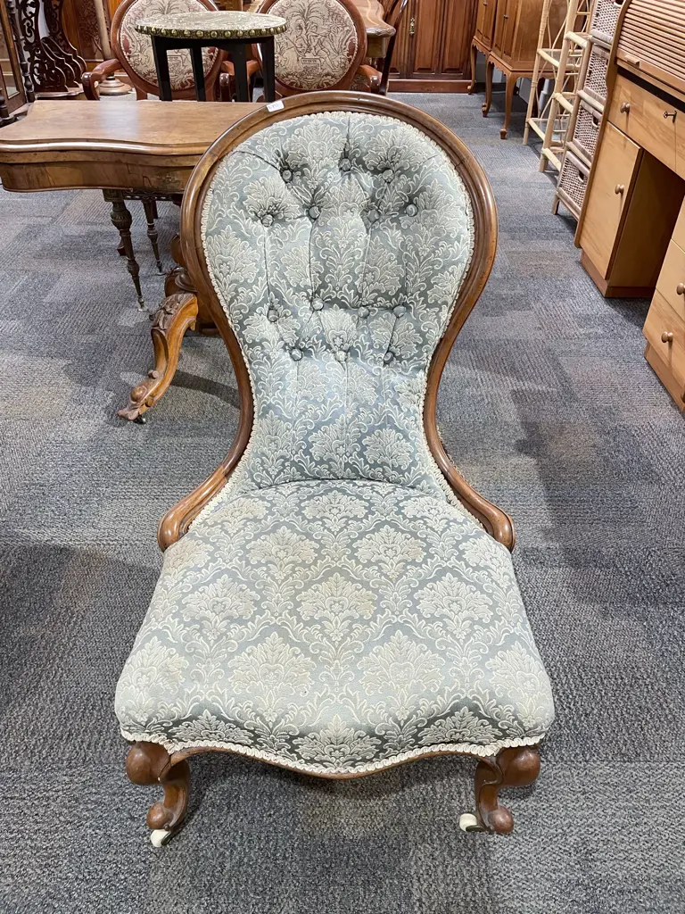 Victorian Walnut Grandmother Chair Image 1++