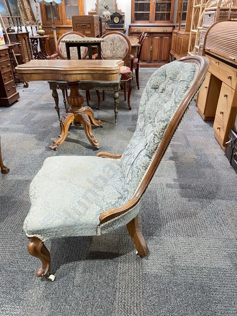 Victorian Walnut Grandmother Chair Image 1++