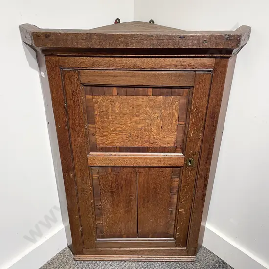 Antique Oak Corner Cabinet