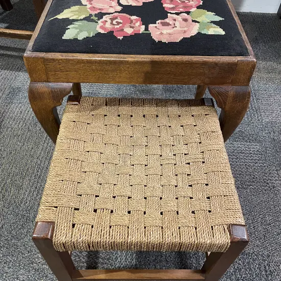 Rush Seated Footstool