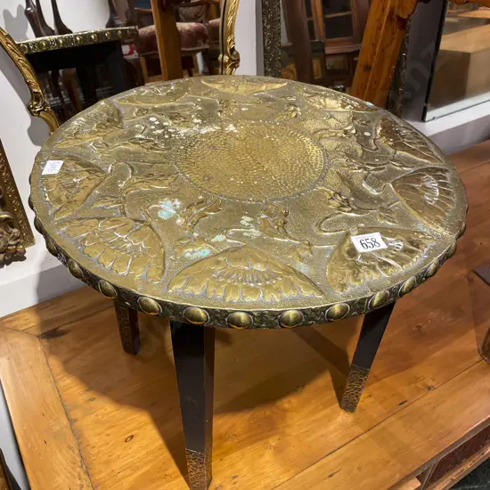 Brass Top Circular Side Table