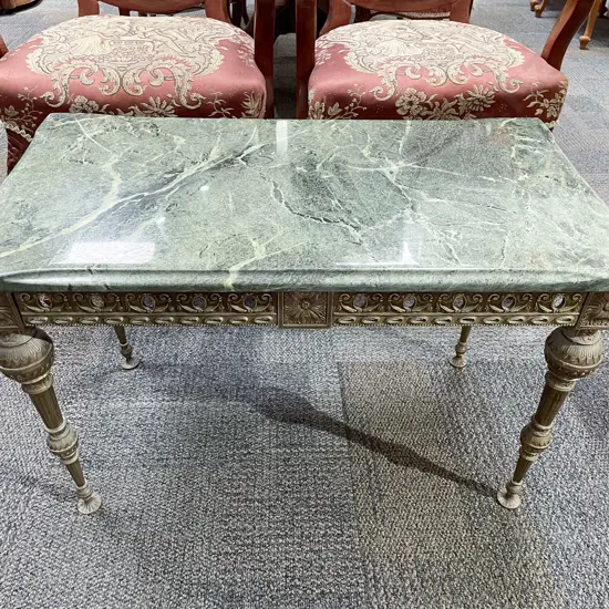 Marble Top Coffee Table on Gilt Metal Base