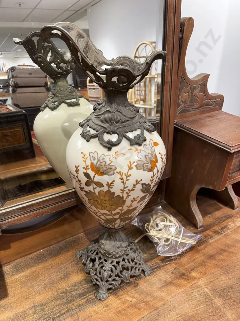 Wrought Metal & Ceramic Lamp Base (A/F) Image 1++