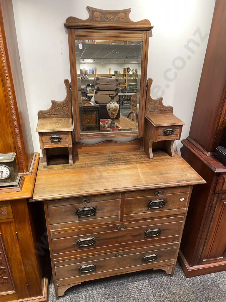 Art Nouveau Mirror Back Dressing Chest Image 1++