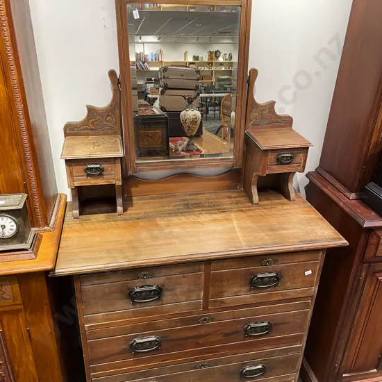 Art Nouveau Mirror Back Dressing Chest